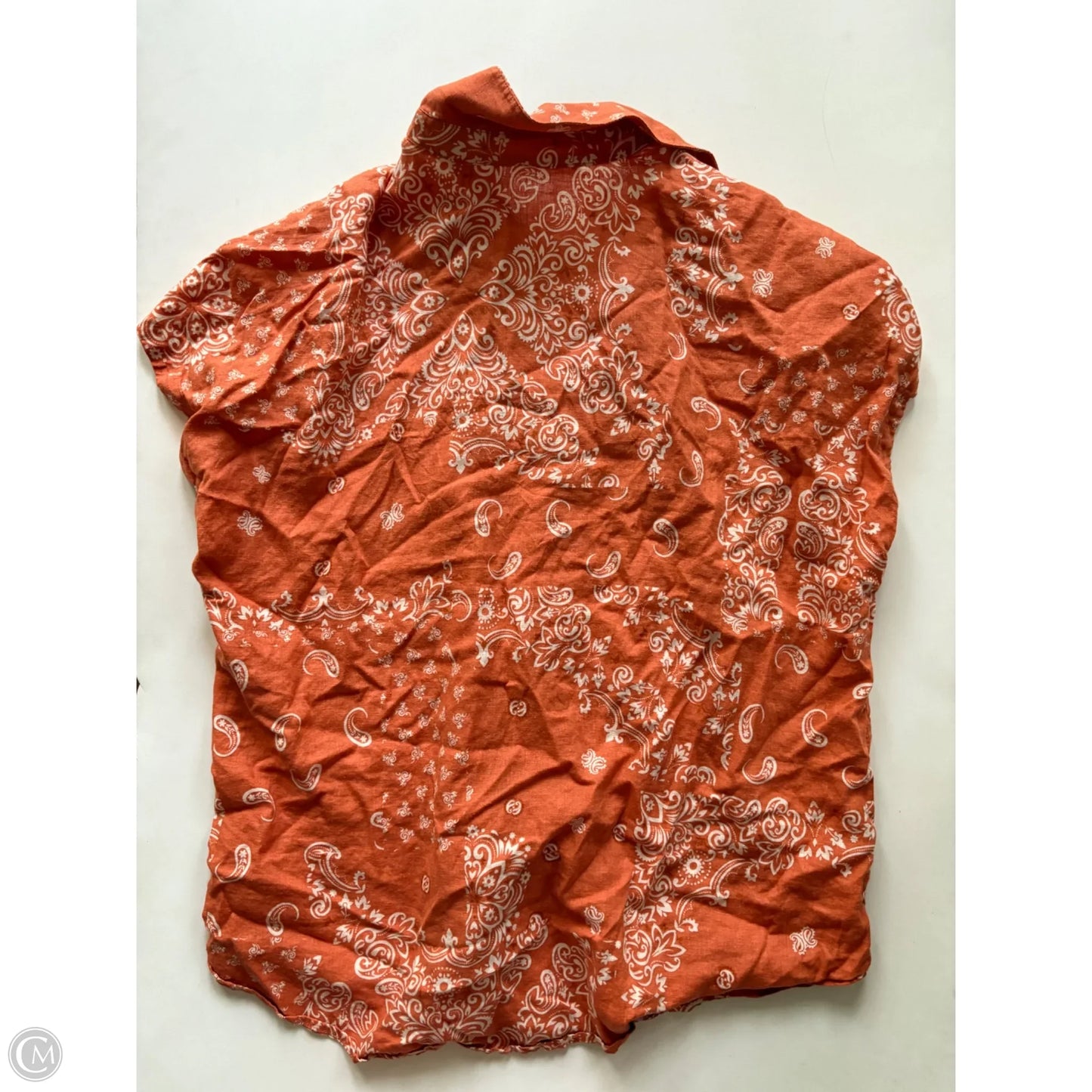 Top Short Sleeve By Cece In Orange, Size: Xl