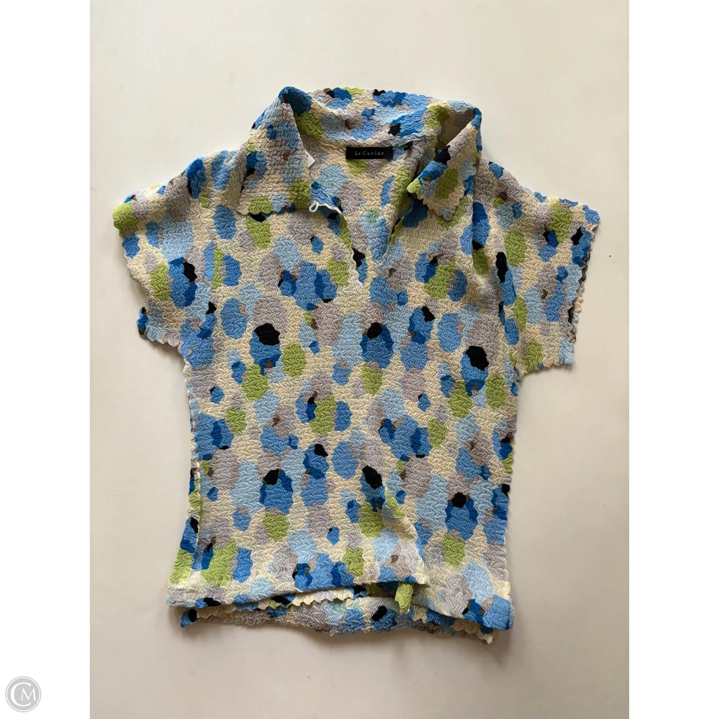 Top Short Sleeve By Le Caviar In Multi-colored, Size: L