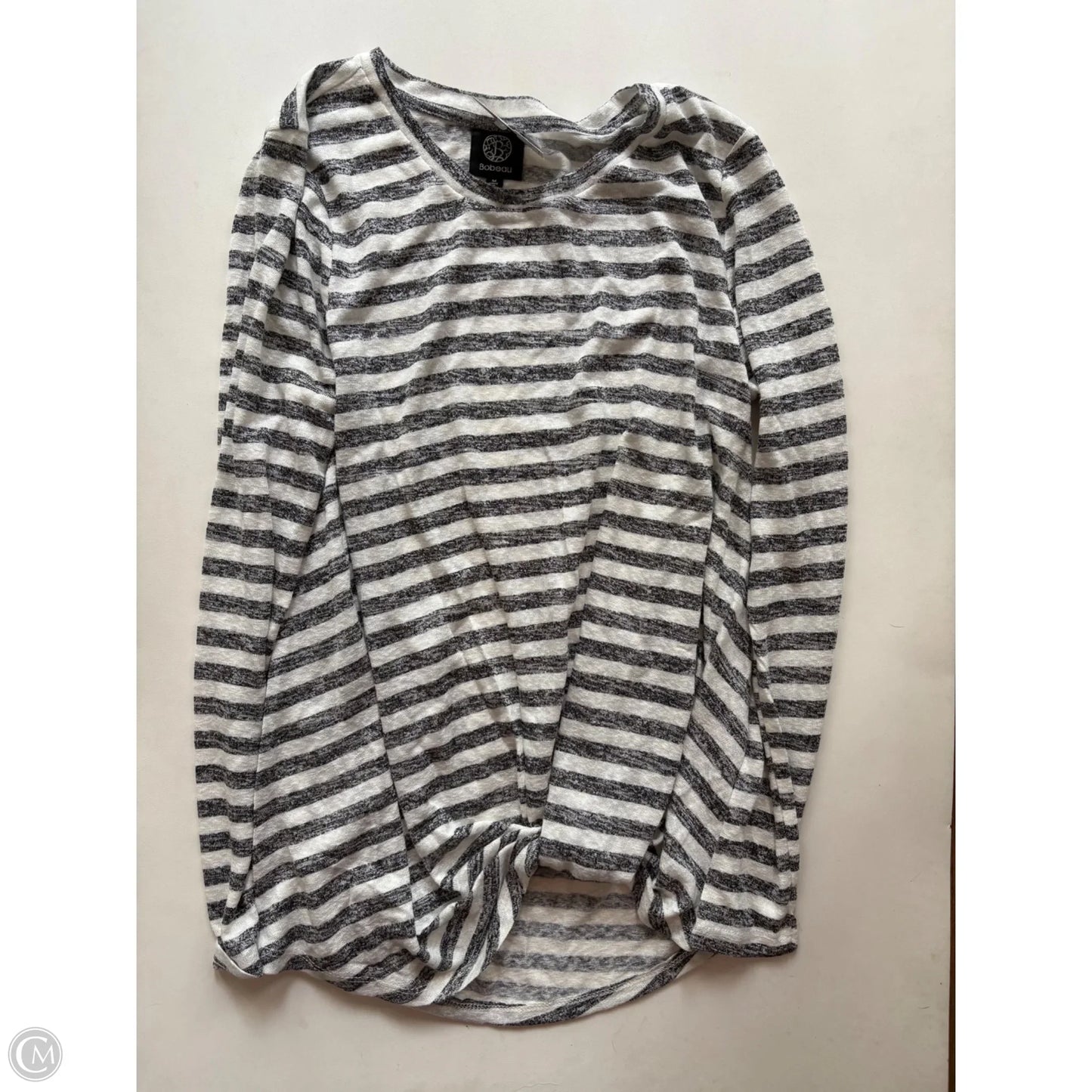 Top Long Sleeve By Bobeau In Striped Pattern, Size: M