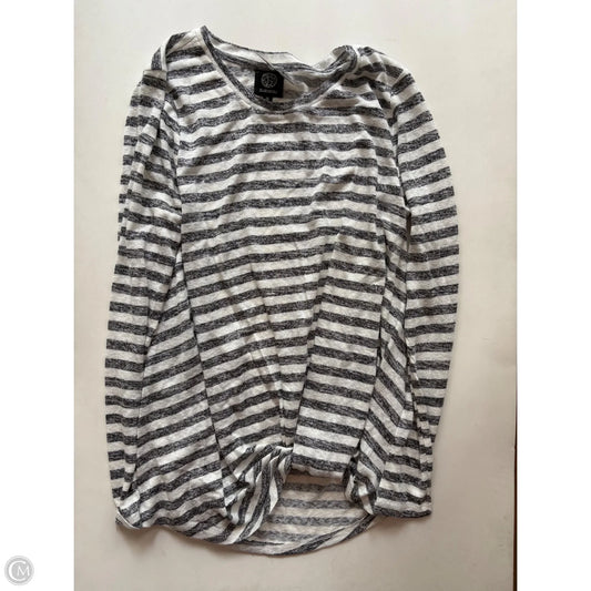 Top Long Sleeve By Bobeau In Striped Pattern, Size: M