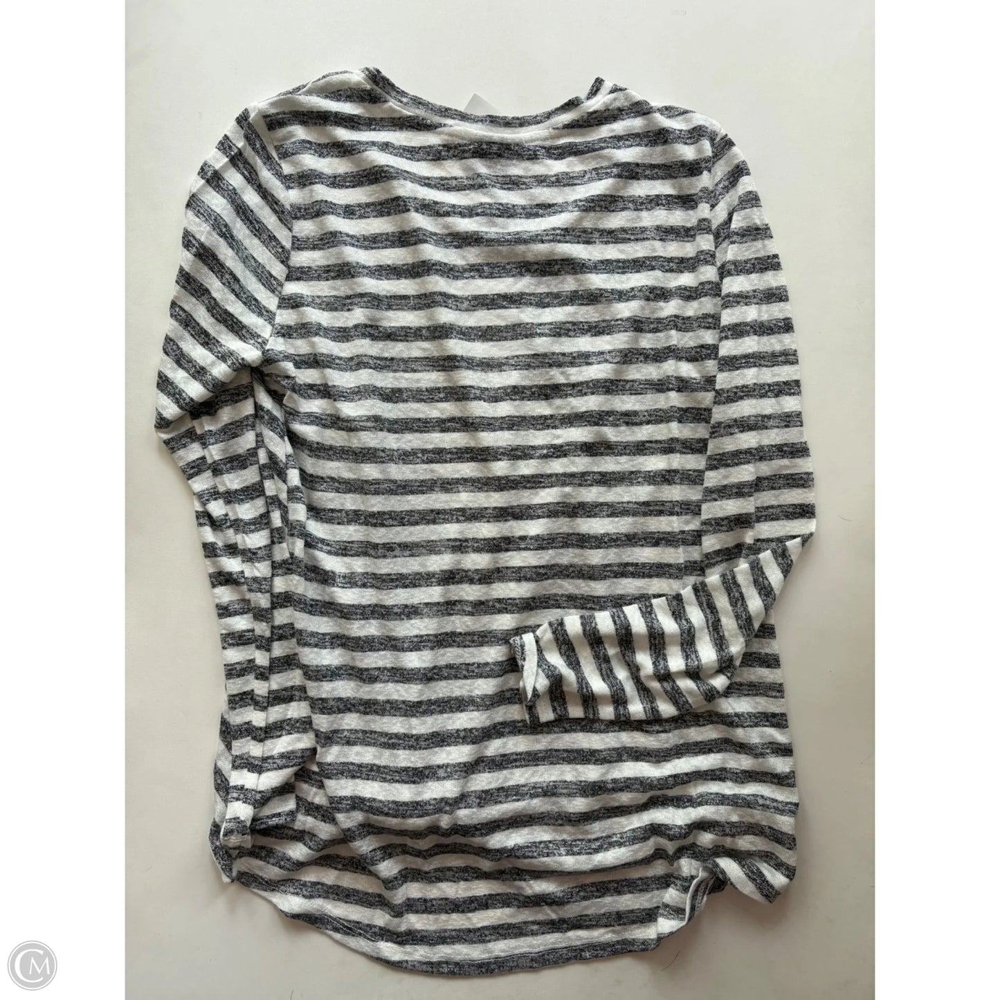 Top Long Sleeve By Bobeau In Striped Pattern, Size: M