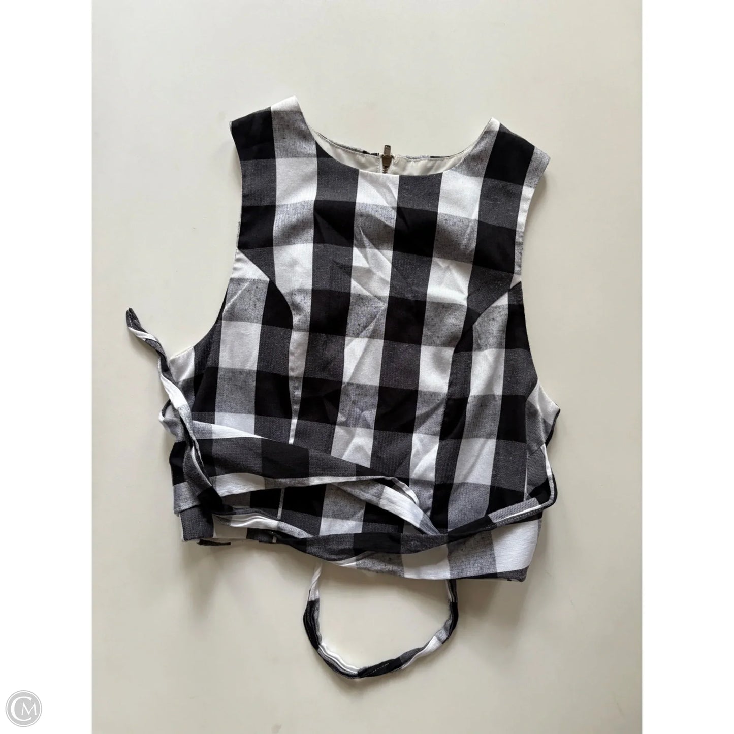 Top Sleeveless By Sugar Lips In Plaid Pattern, Size: S