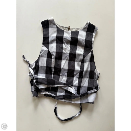Top Sleeveless By Sugar Lips In Plaid Pattern, Size: S