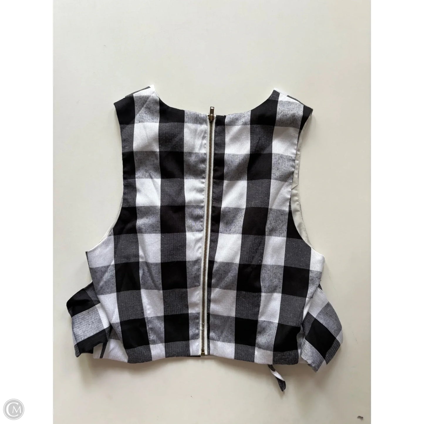 Top Sleeveless By Sugar Lips In Plaid Pattern, Size: S