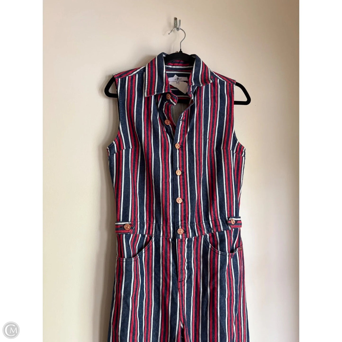 Jumpsuit By 7 For All Mankind In Striped Pattern, Size: Xs