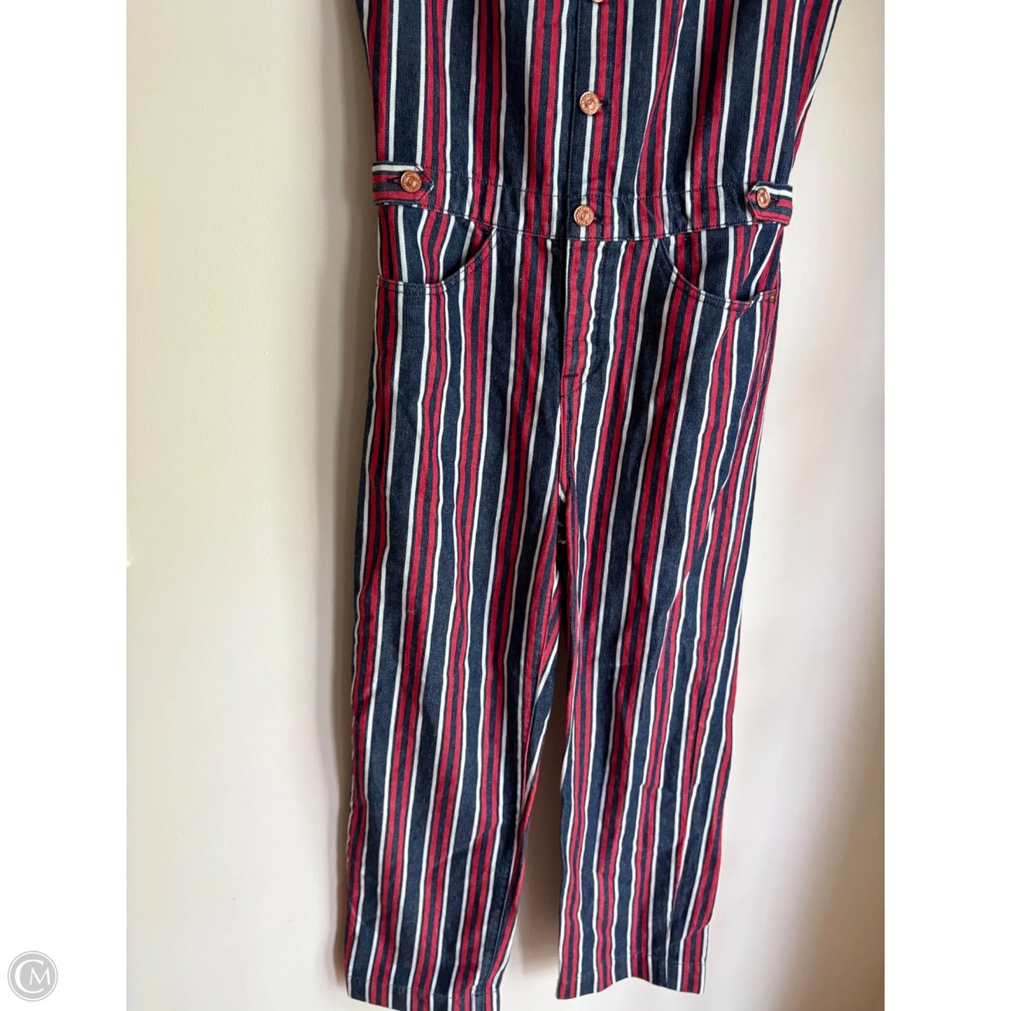 Jumpsuit By 7 For All Mankind In Striped Pattern, Size: Xs