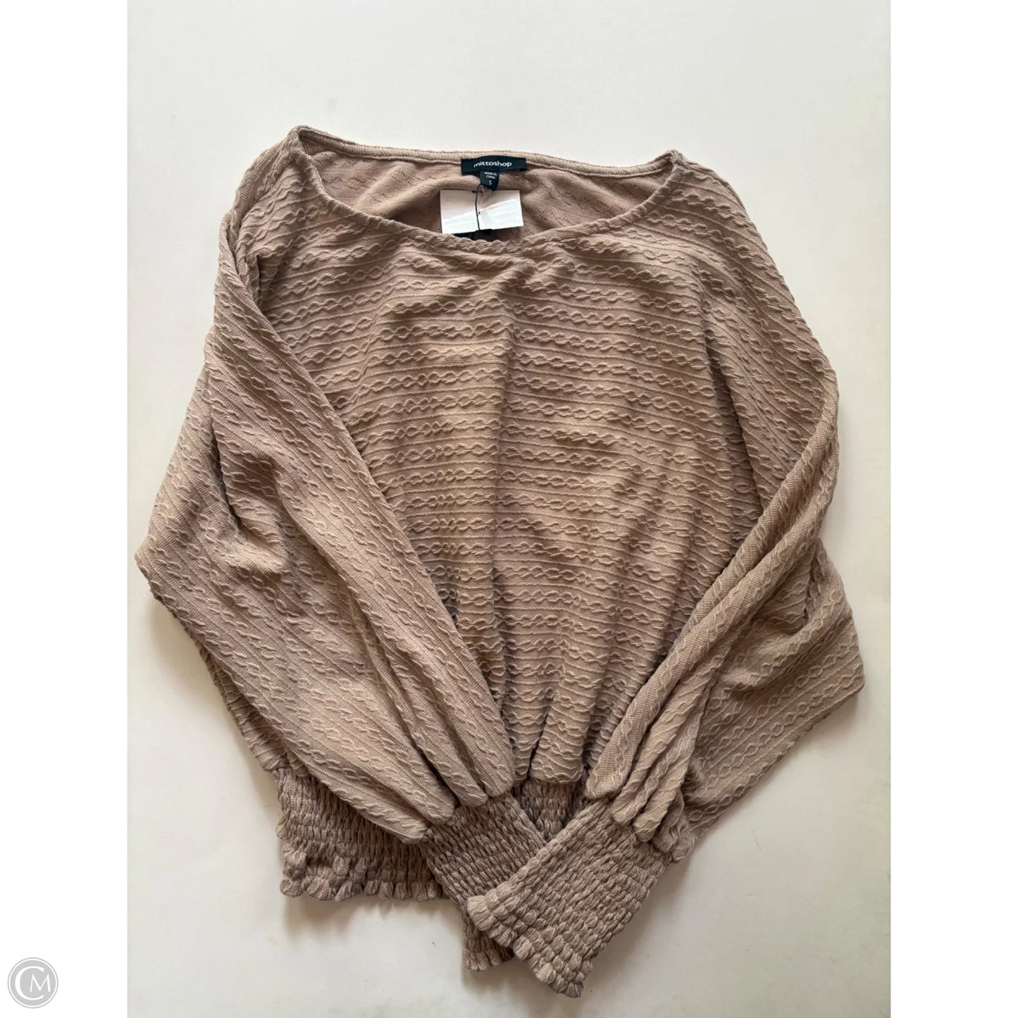 Top Long Sleeve By Mittoshop In Brown, Size: S