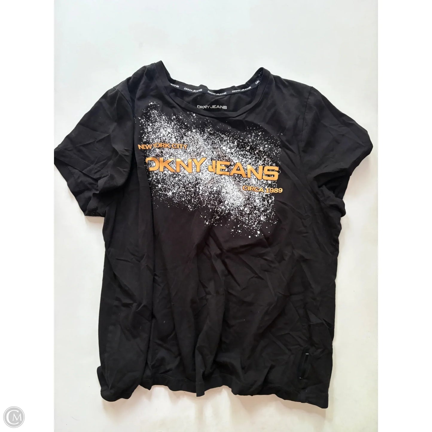 Top Short Sleeve By Dkny In Black, Size: Xl