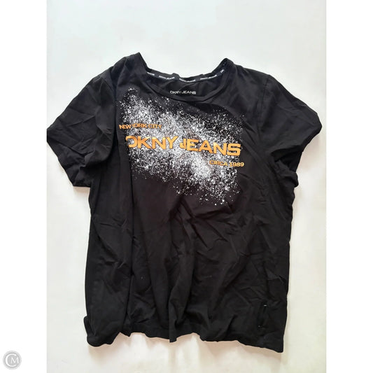 Top Short Sleeve By Dkny In Black, Size: Xl