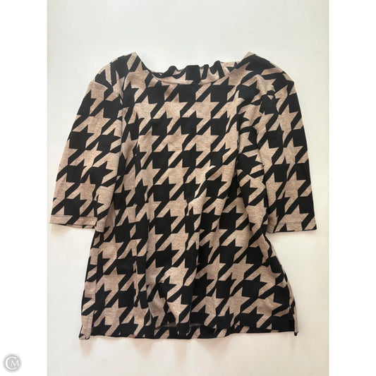 Top Short Sleeve By Liz Claiborne In Black & Brown, Size: Xl