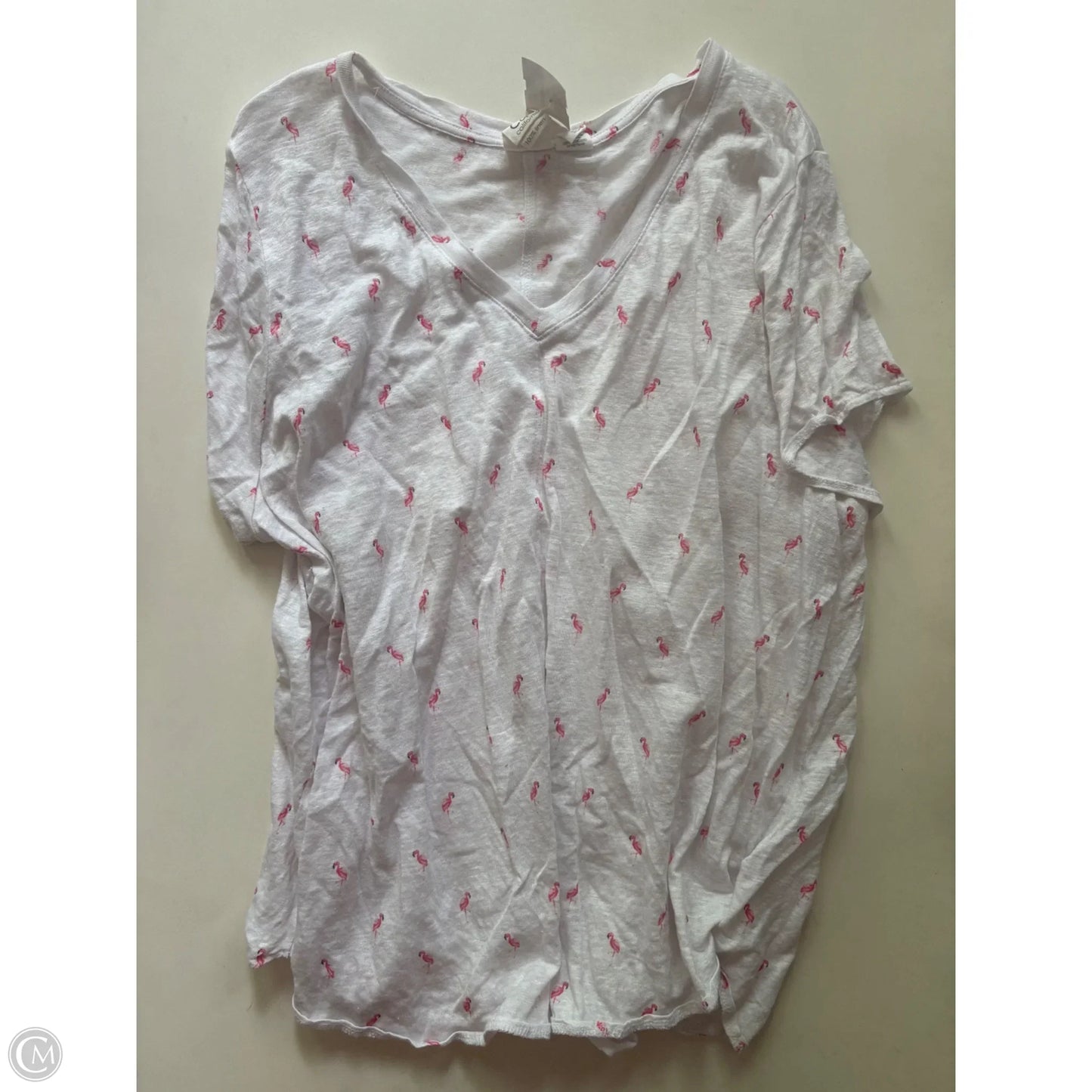Tunic Short Sleeve By C And C In White, Size: 2x