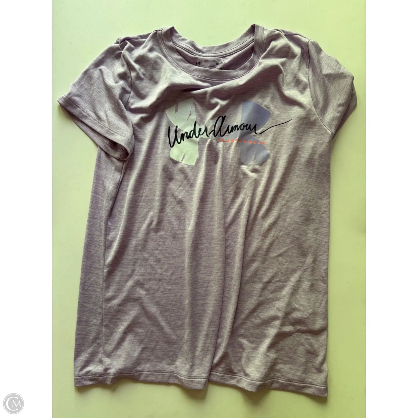 Athletic Top Short Sleeve By Under Armour In Purple, Size: L