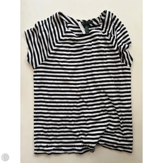 Top Short Sleeve By Lauren By Ralph Lauren In Striped Pattern, Size: 1x