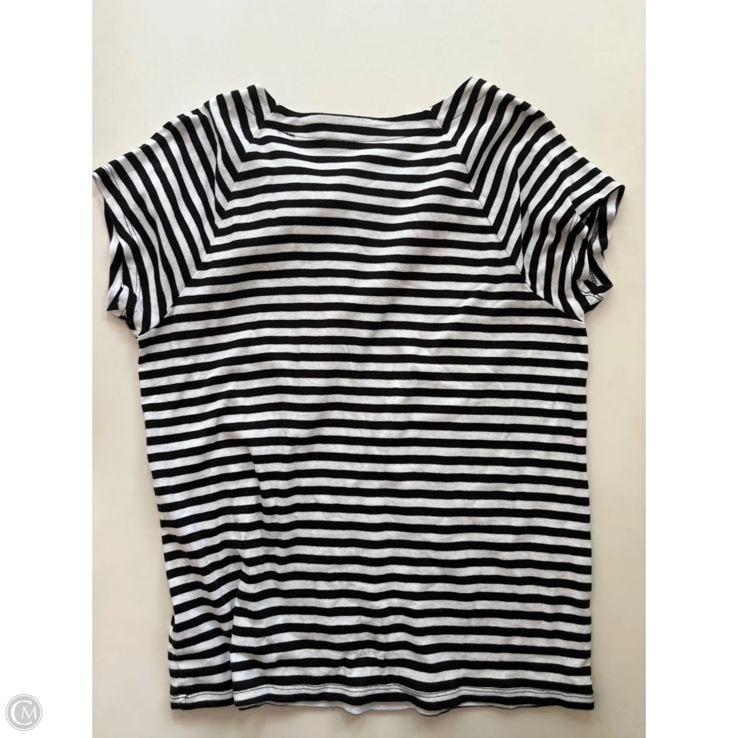 Top Short Sleeve By Lauren By Ralph Lauren In Striped Pattern, Size: 1x