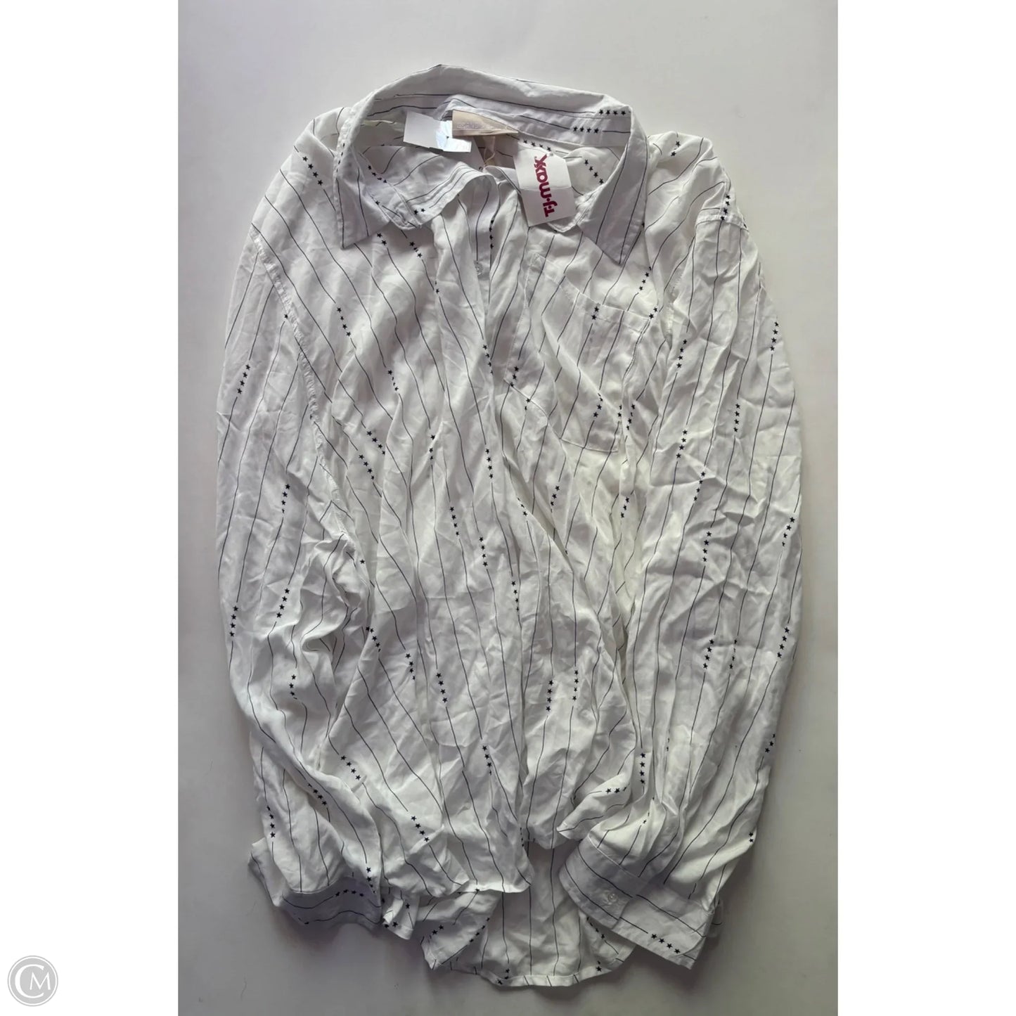 Top Long Sleeve By Grand And Greene In White, Size: 3x