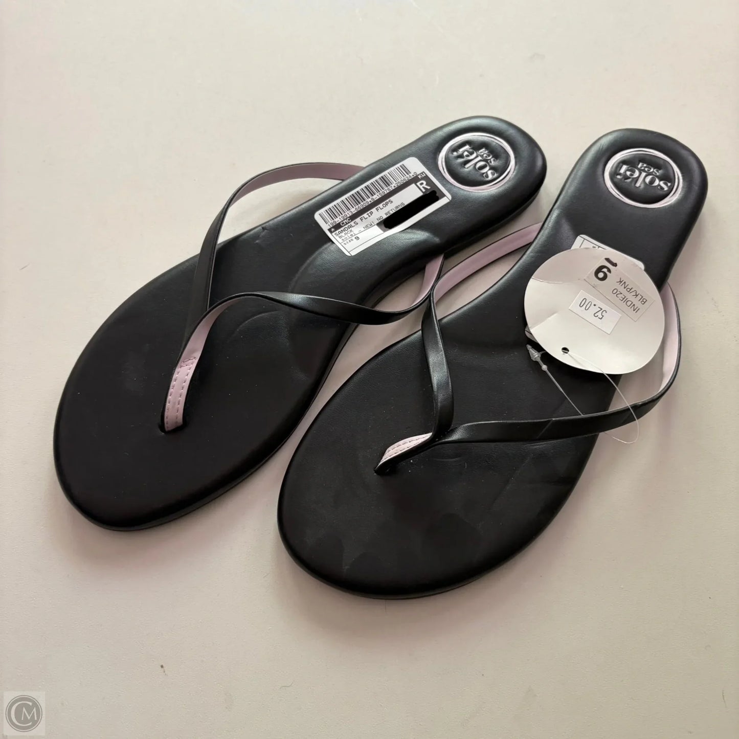 Sandals Flip Flops By solei In Black, Size: 9
