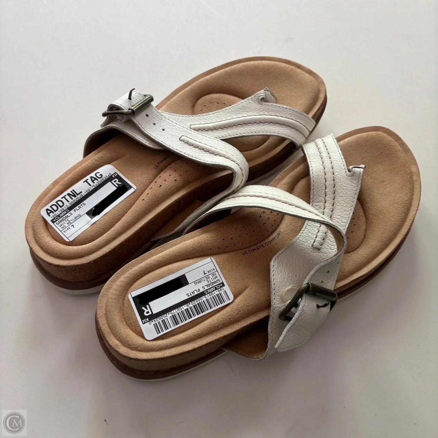 Sandals Flats By Clarks In White, Size: 7