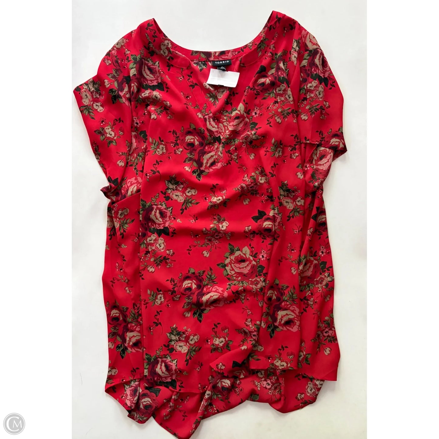 Blouse Short Sleeve By Torrid In Red, Size: 3x