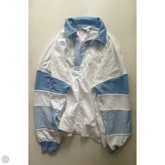 Sweatshirt Collar By Crown And Ivy In Blue & White, Size: 2x