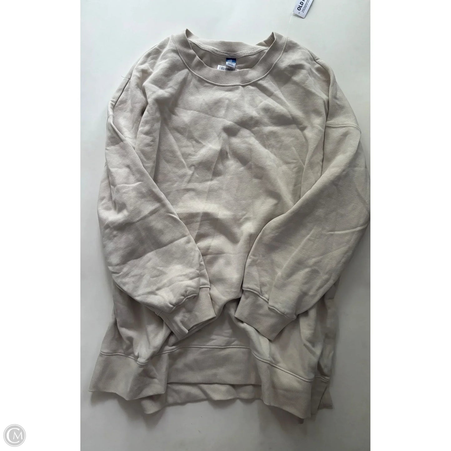 Sweatshirt Crewneck By Old Navy In Cream, Size: Xl