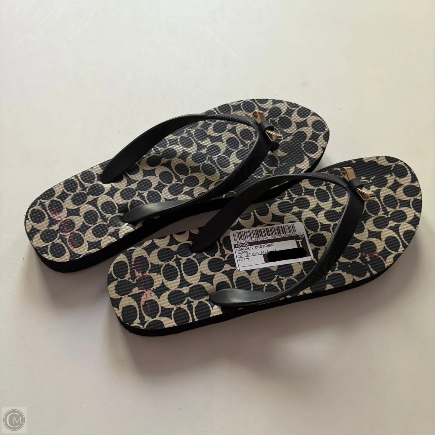 Sandals Designer By Coach In Black, Size: 7