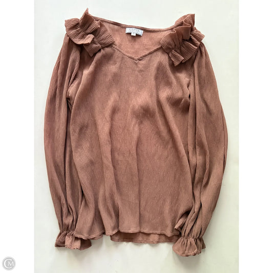 Blouse Long Sleeve By Darling In Brown, Size: S
