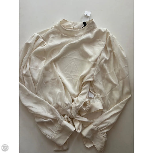 Blouse Long Sleeve By Banana Republic In Cream, Size: Xl