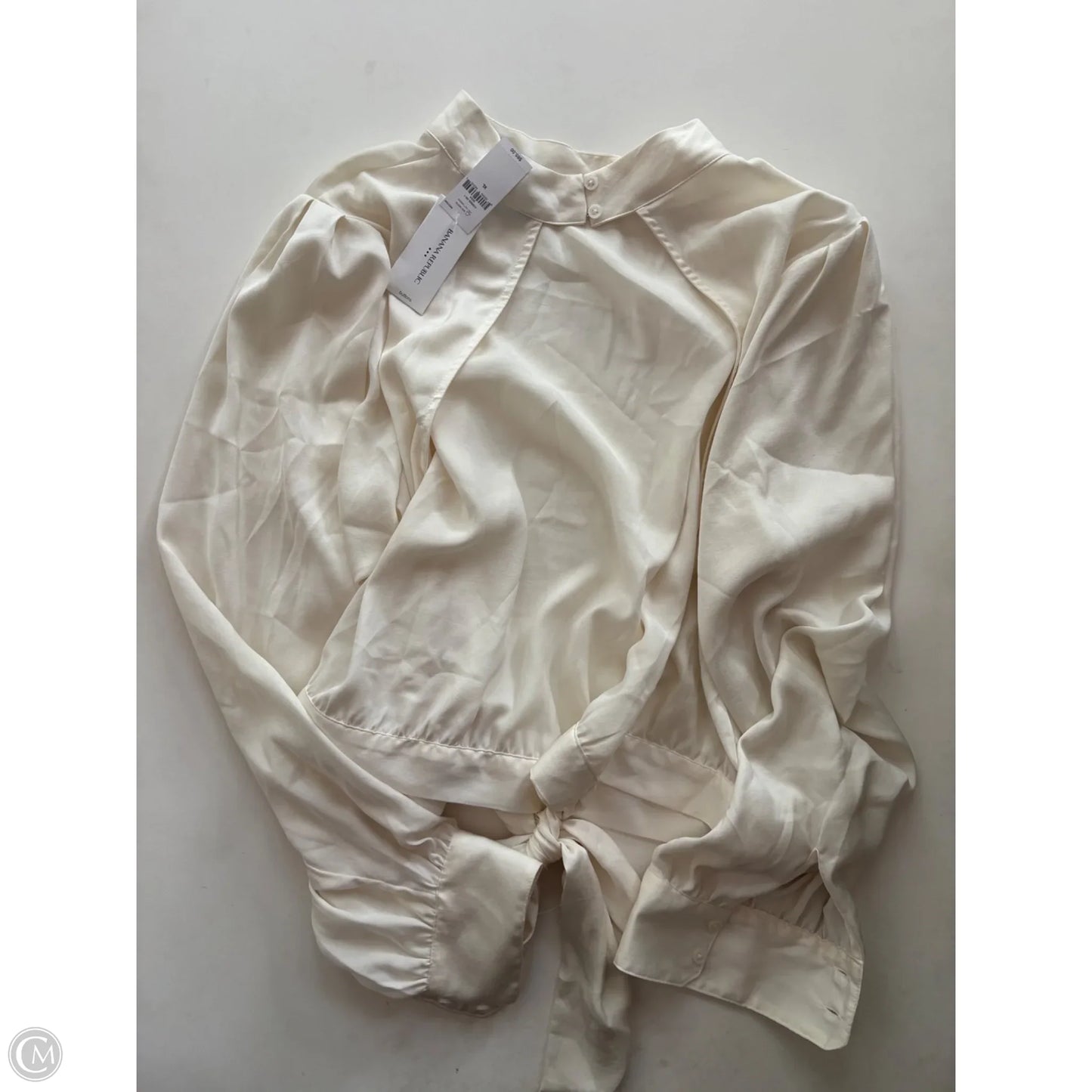 Blouse Long Sleeve By Banana Republic In Cream, Size: Xl