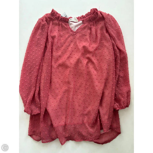 Blouse Long Sleeve By Betseys Boutique In Pink, Size: Xl