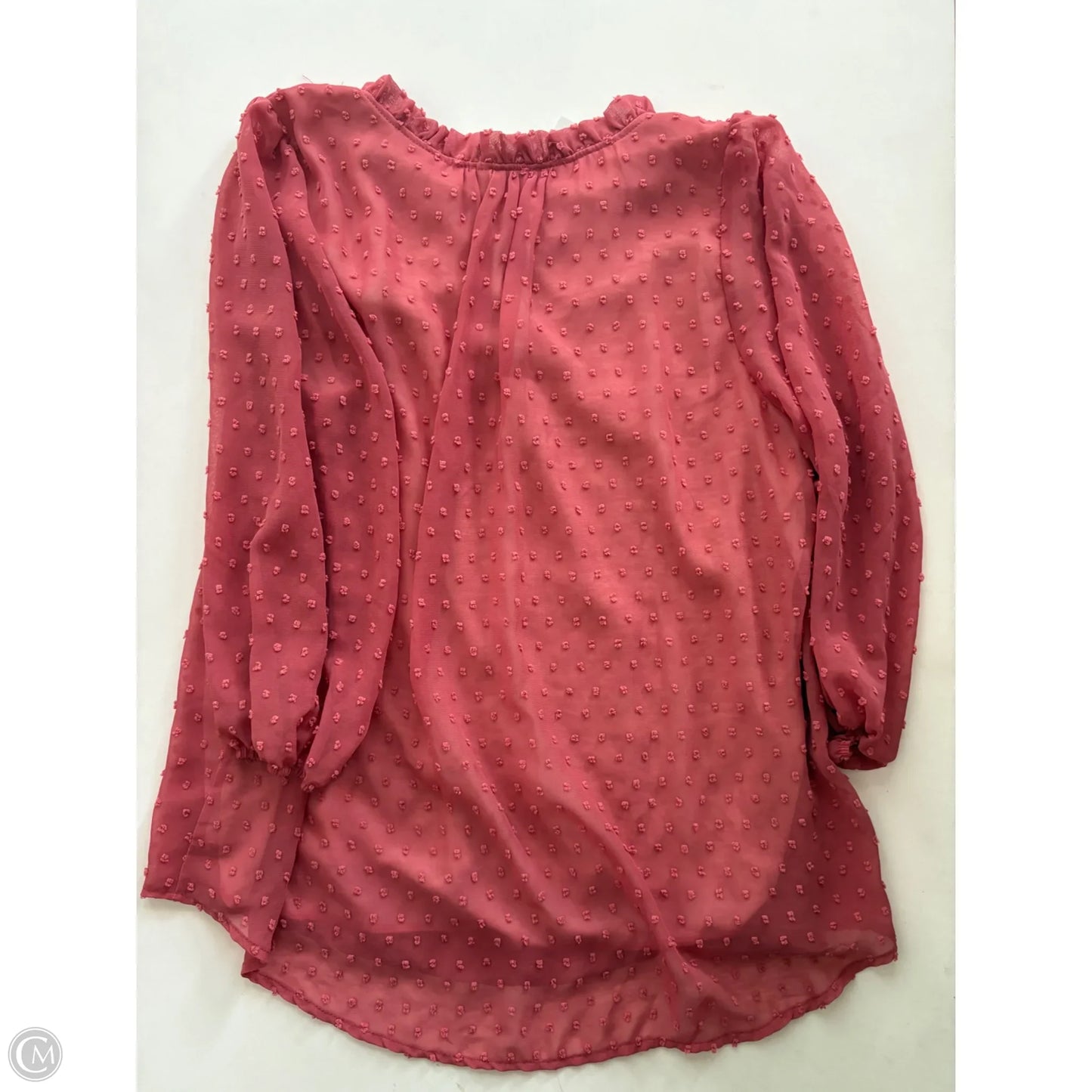 Blouse Long Sleeve By Betseys Boutique In Pink, Size: Xl