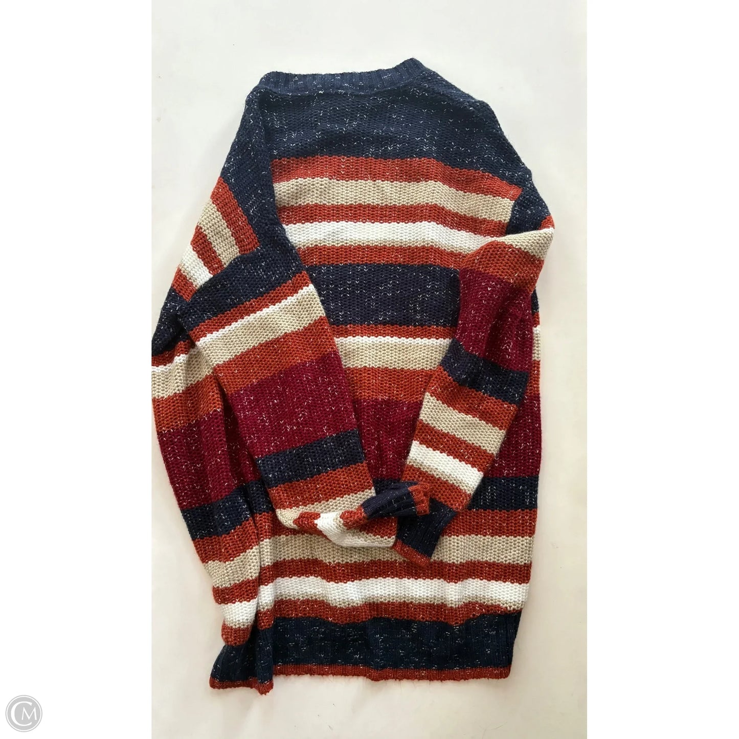 Sweater Cardigan By Up West In Striped Pattern, Size: M