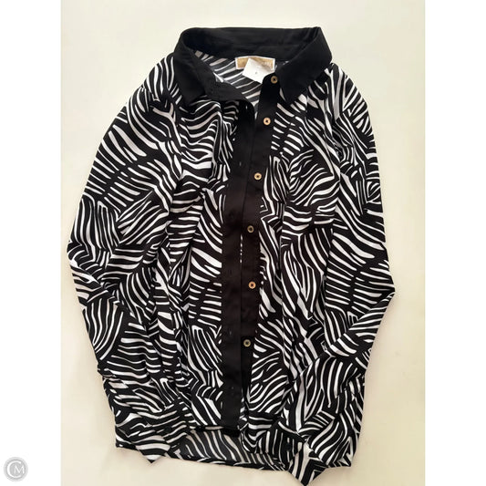 Blouse Designer By Michael Kors In Black & White, Size: M