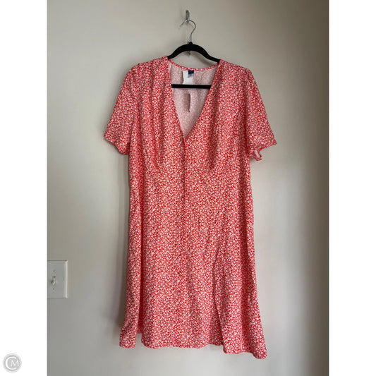 Dress Casual Midi By Old Navy In Orange, Size: Xl