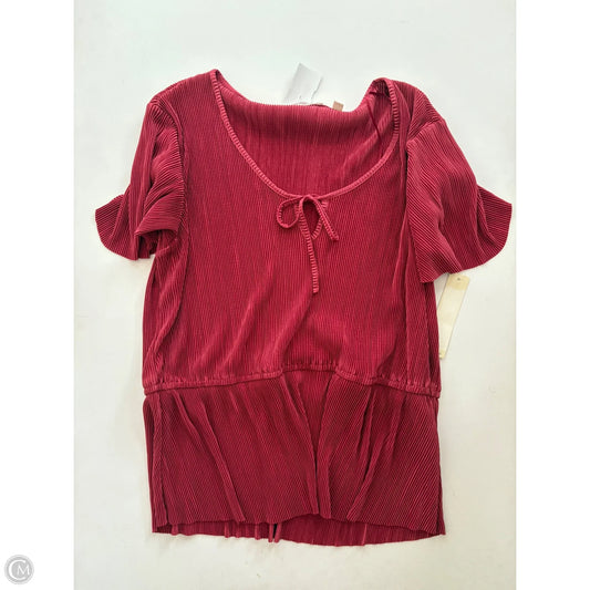 Blouse Short Sleeve By Cyrus In Red, Size: L
