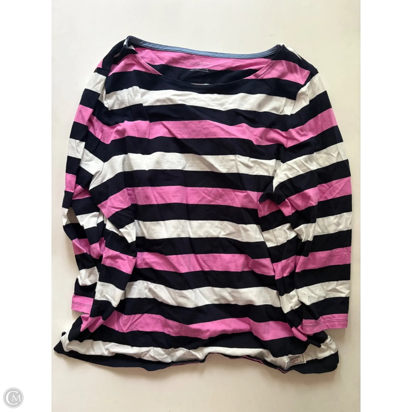 Top Long Sleeve By Talbots In Striped Pattern, Size: Xl