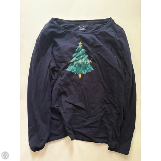 Top Long Sleeve By Talbots In Navy, Size: L
