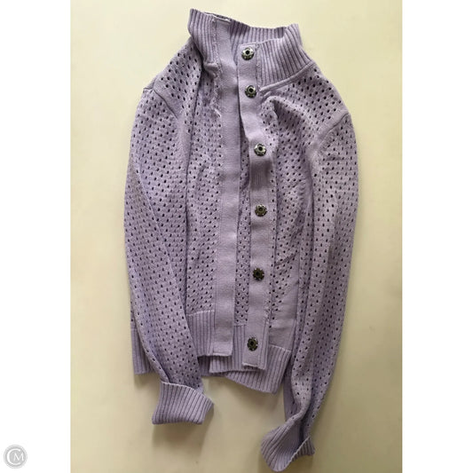 Sweater Cardigan By Talbots In Purple, Size: L