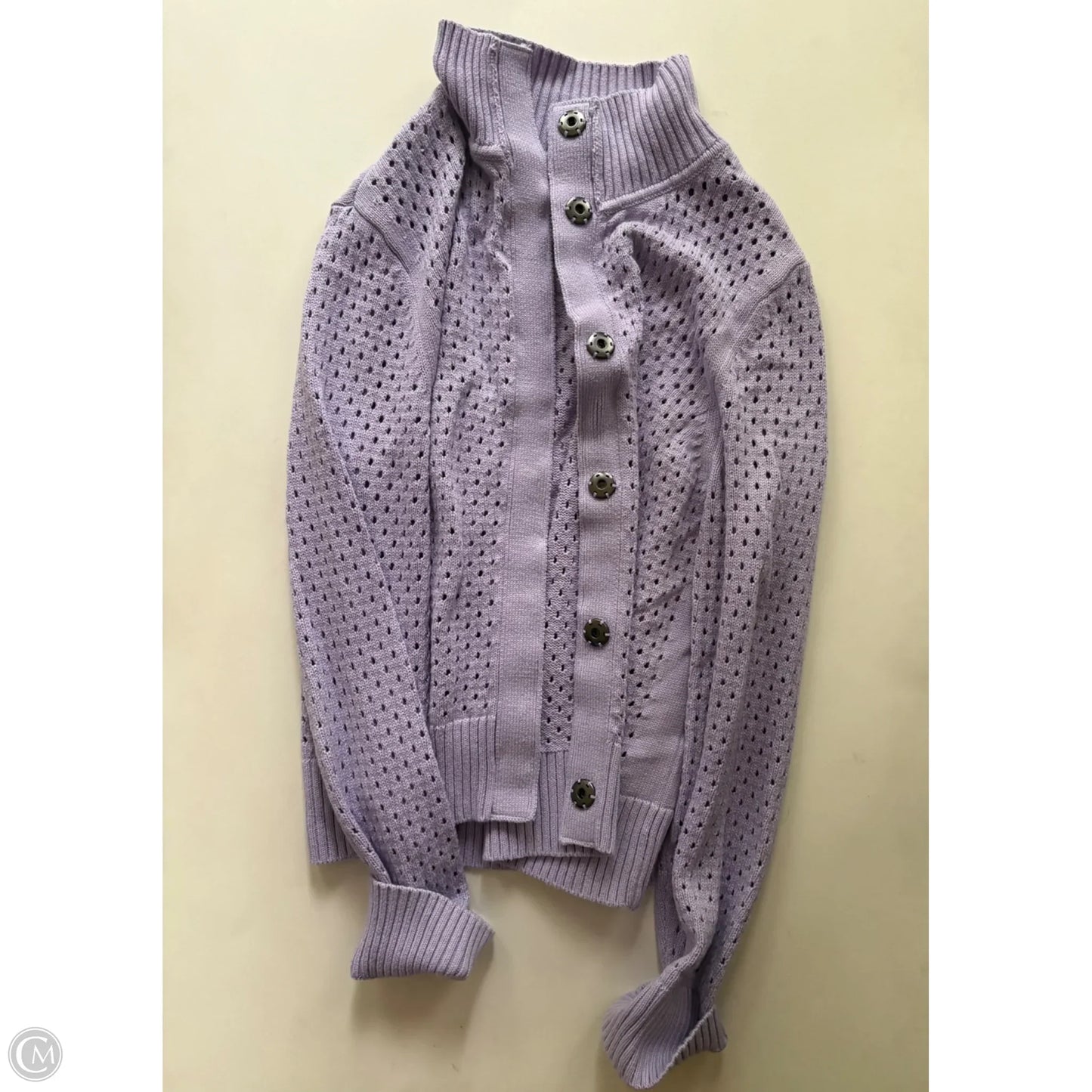 Sweater Cardigan By Talbots In Purple, Size: L