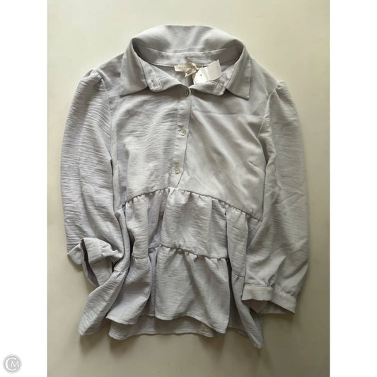 Blouse Short Sleeve By Monteau In White, Size: Xl