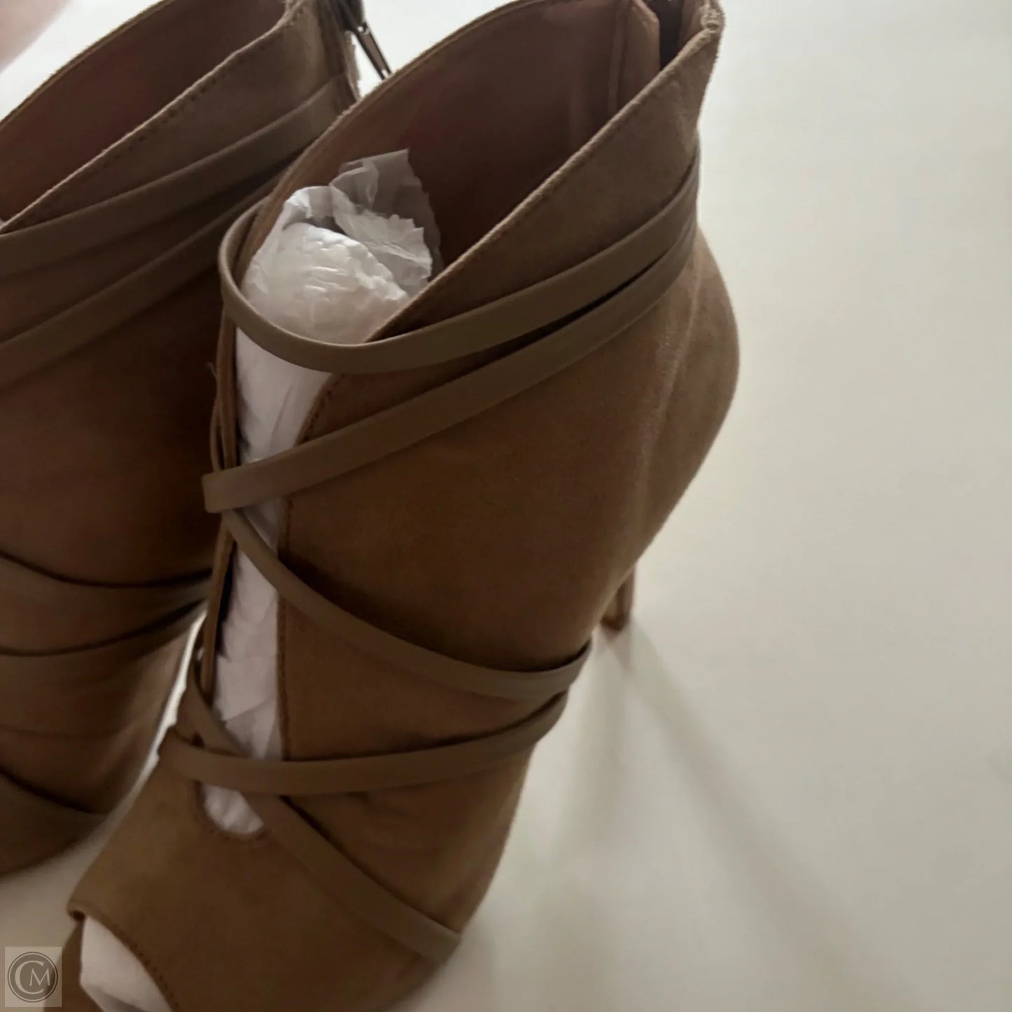 Boots Ankle Heels By Cato In Tan, Size: 8
