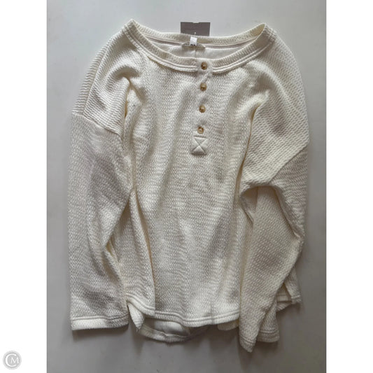 Top Long Sleeve By Blu Pepper In Cream, Size: L