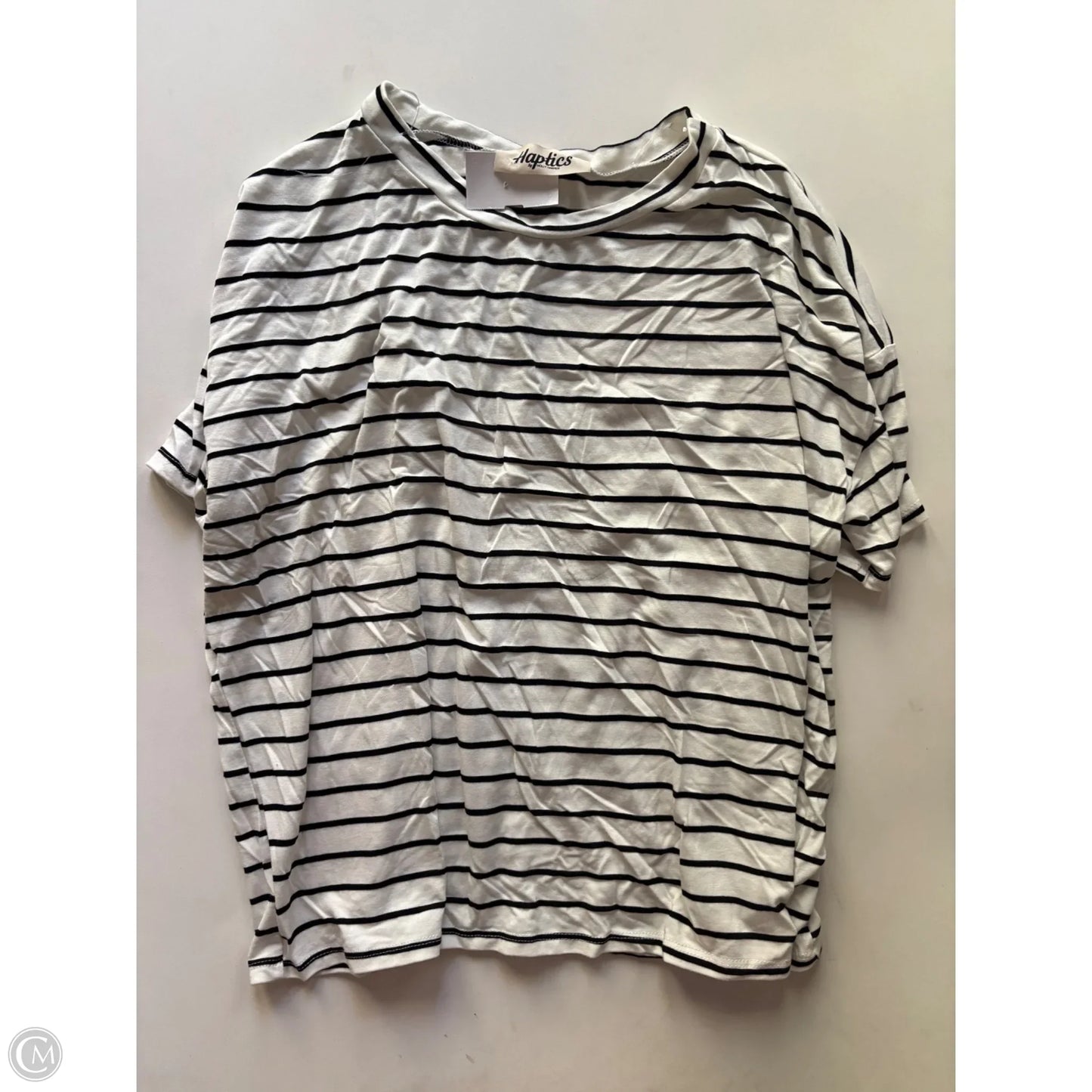 Top Short Sleeve By Haptics In Striped Pattern, Size: L