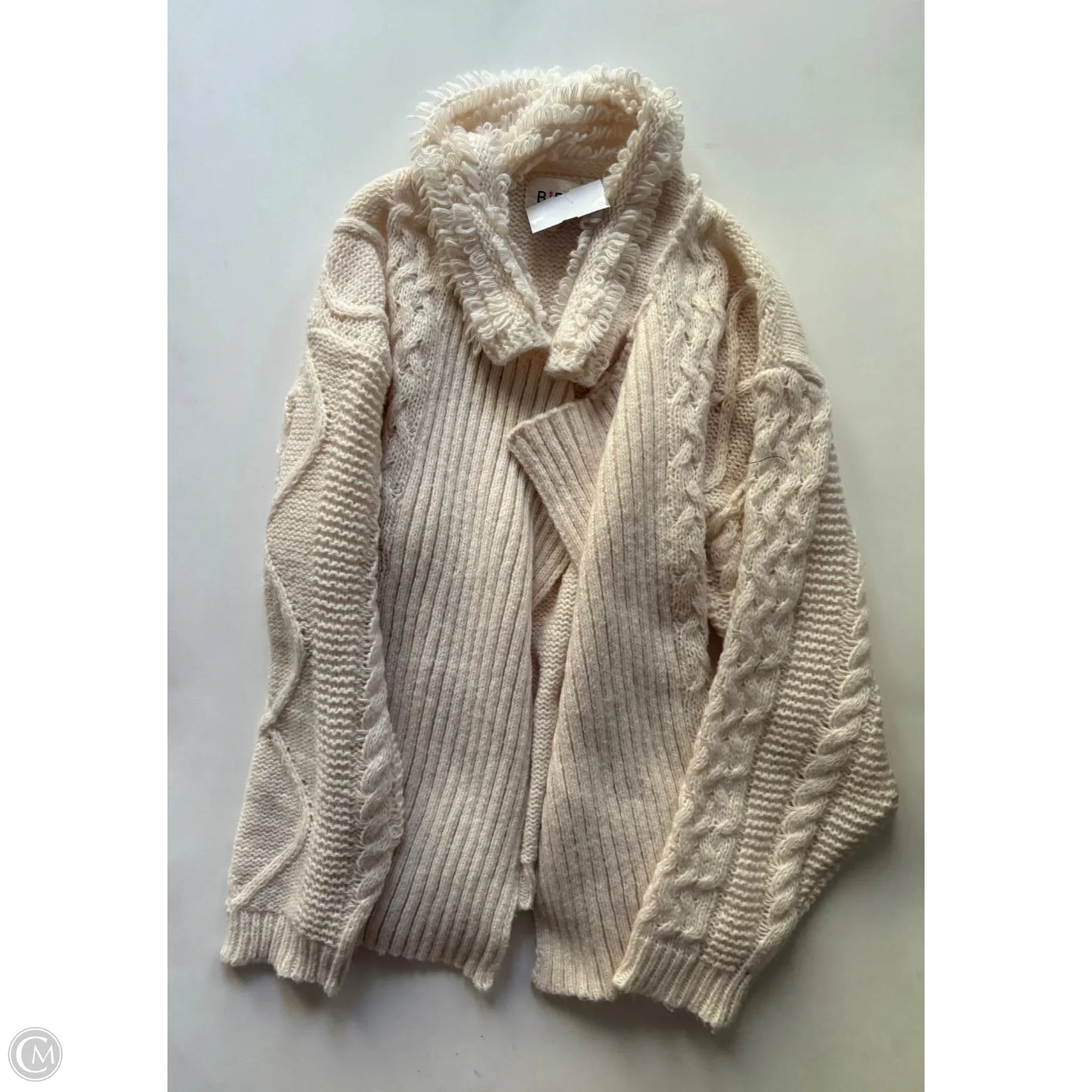 Sweater Cardigan By Bibi In Cream, Size: M