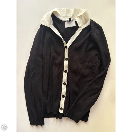 Sweater Cardigan By Talbots In Black, Size: L