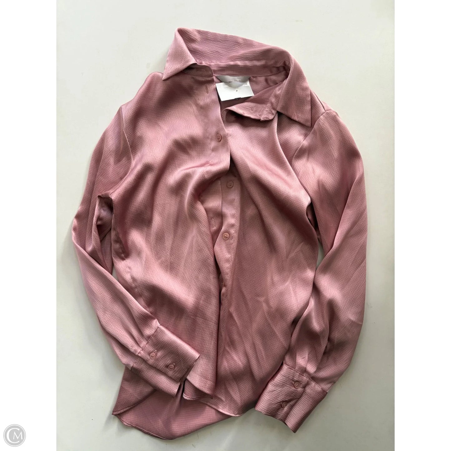 Blouse Long Sleeve By H&m In Pink, Size: Xs