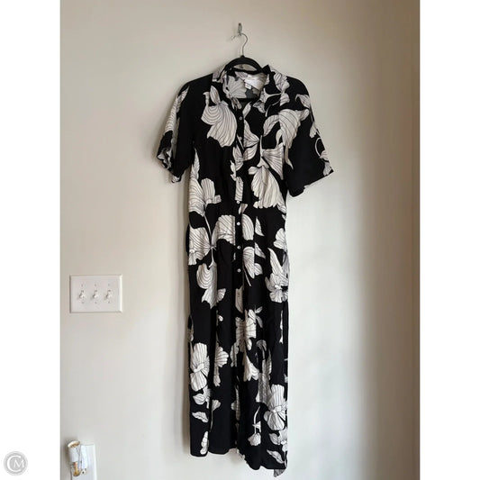 Dress Casual Maxi By H&m In Black & Cream, Size: M