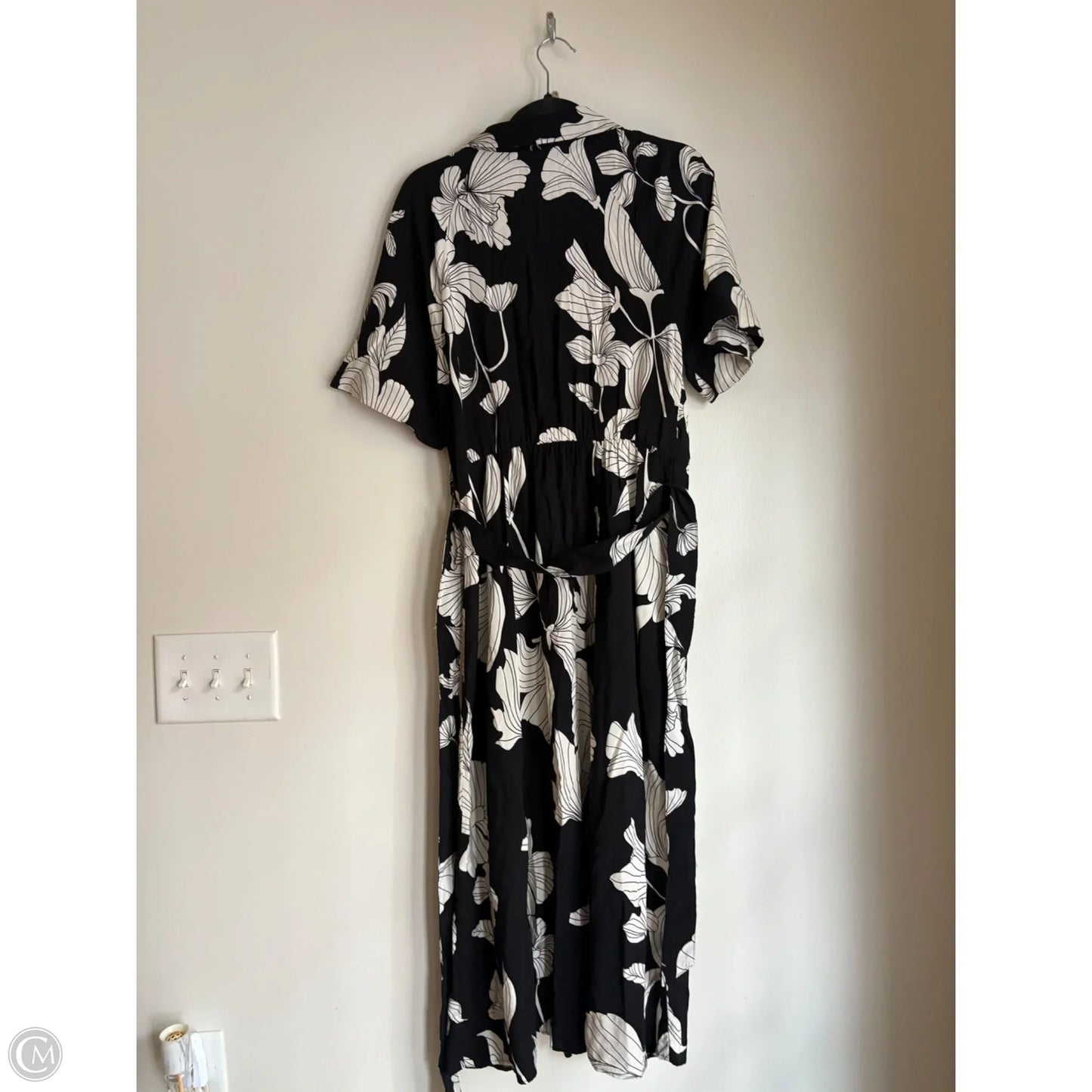 Dress Casual Maxi By H&m In Black & Cream, Size: M