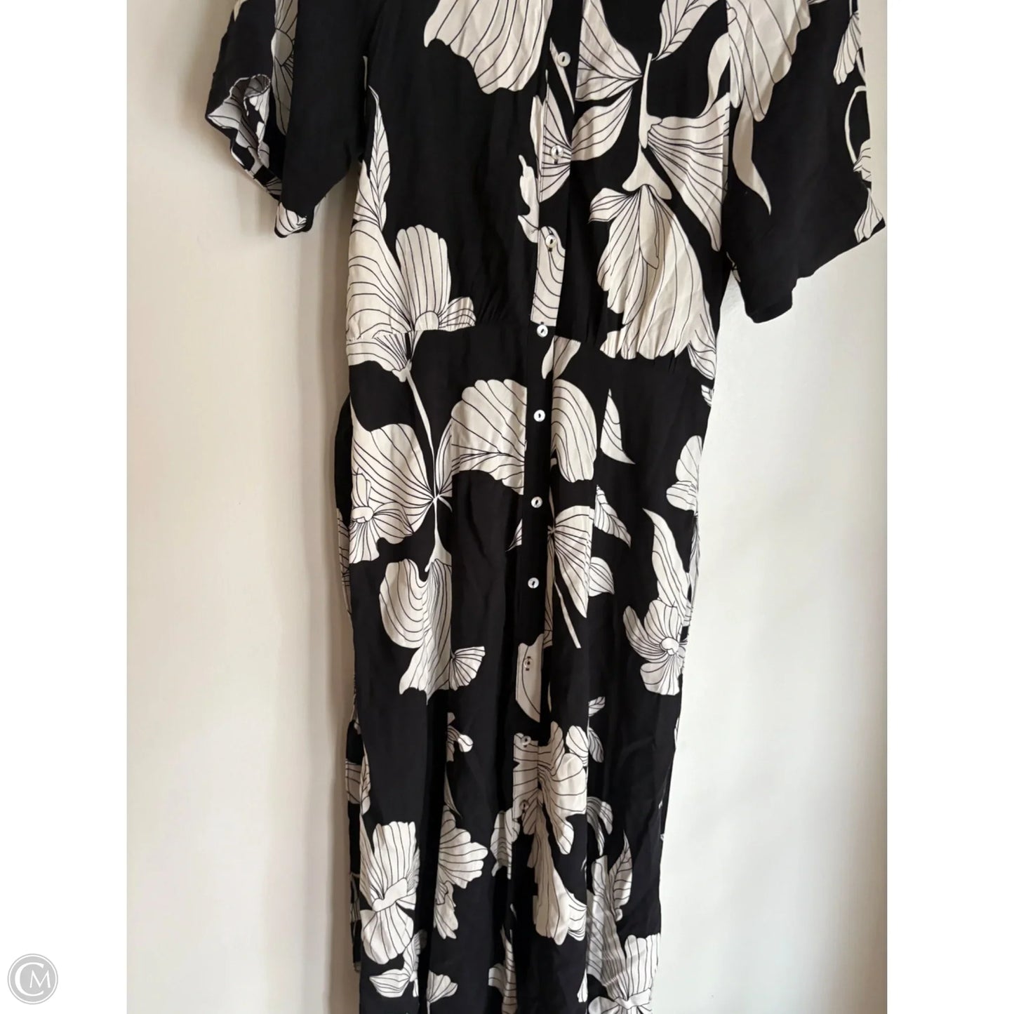 Dress Casual Maxi By H&m In Black & Cream, Size: M