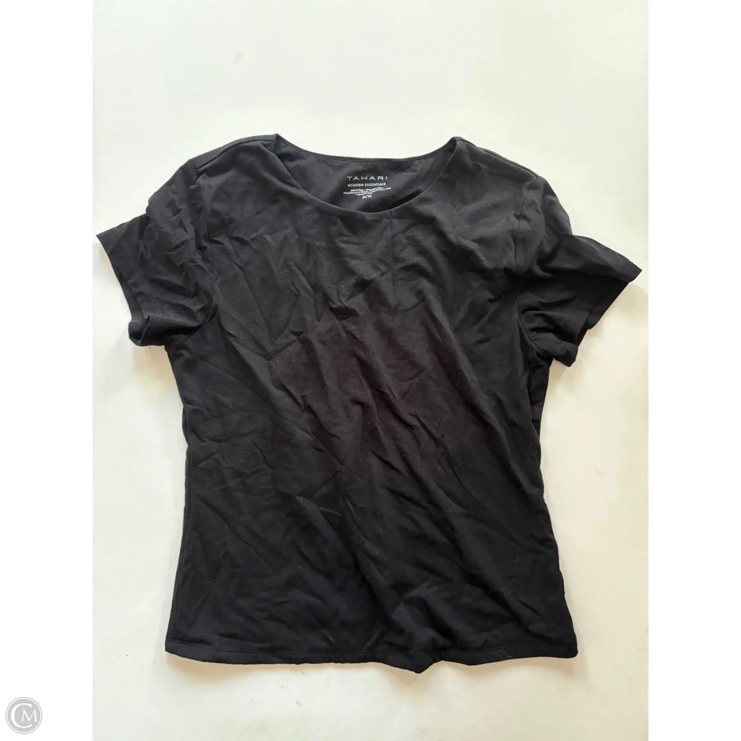 Top Short Sleeve By Tahari In Black, Size: M