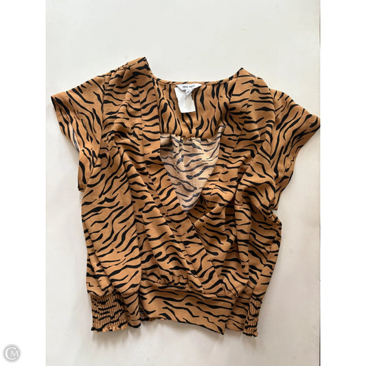 Top Short Sleeve By Nine West In Animal Print, Size: Xl